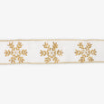 Snowflake Wire Ribbon Ivory & Gold 9m Styled