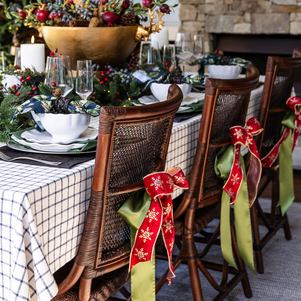 Check Tablecloths Blue & White Styled For Christmas