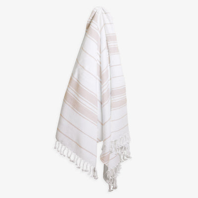 Stripe Beach Towel Beige Front