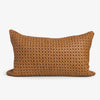Tan Leather Cushion Cover Rectangular Front