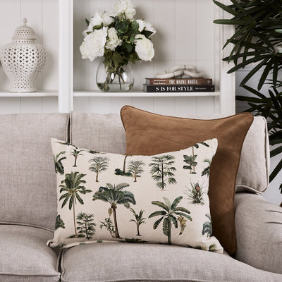 Suede Cushion Cover Tan Styled As Grouped