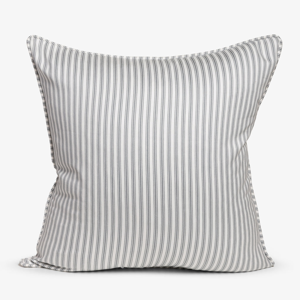 Ticking Stripe Cushion Cover Grey Front