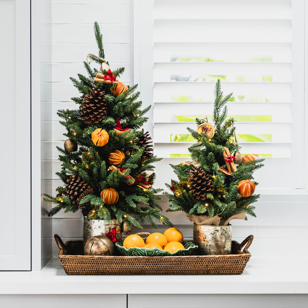 Vermont Potted Pre-Lit Christmas Trees Hessian Styled