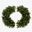 Vermont Green Pre-Lit Split Wreath 100cm Split