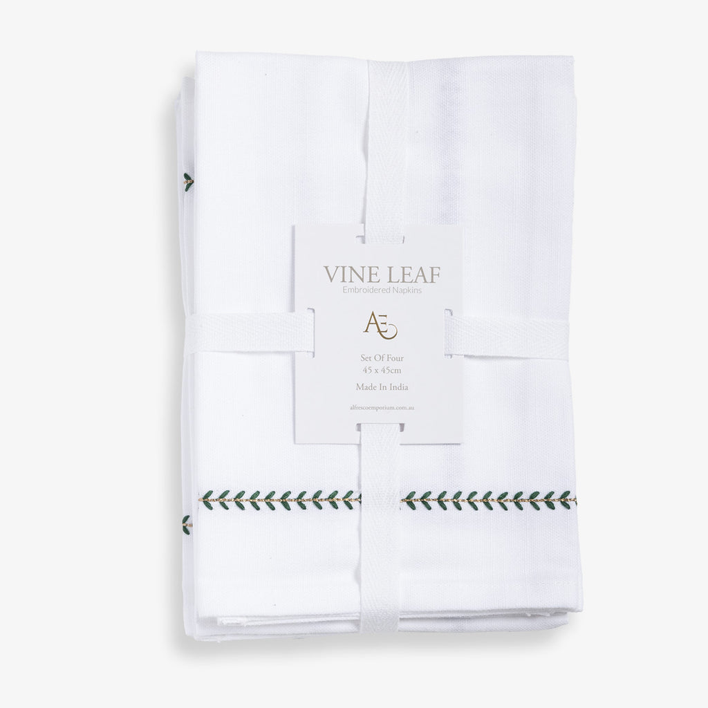 Vine Leaf Napkins Set of Four Front