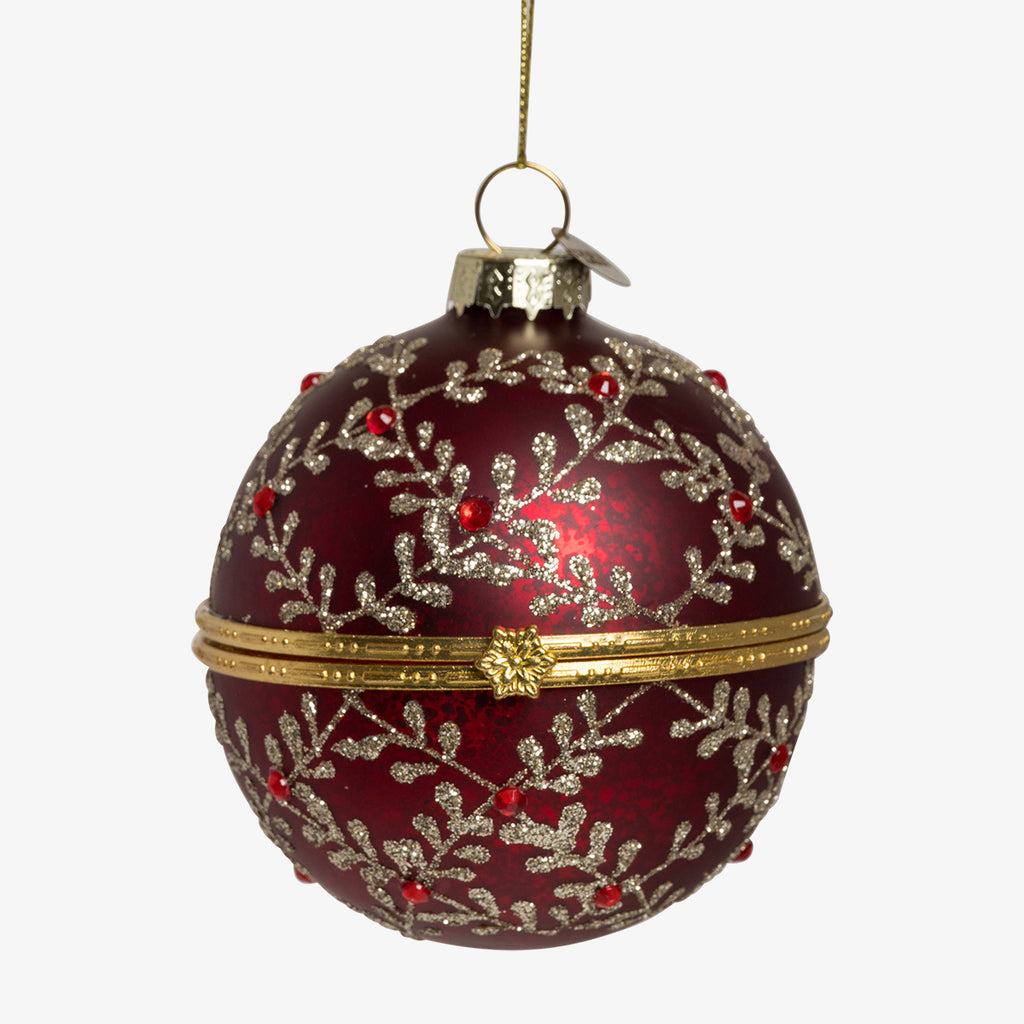 Vine Open Ball Glass Bauble Sets Red