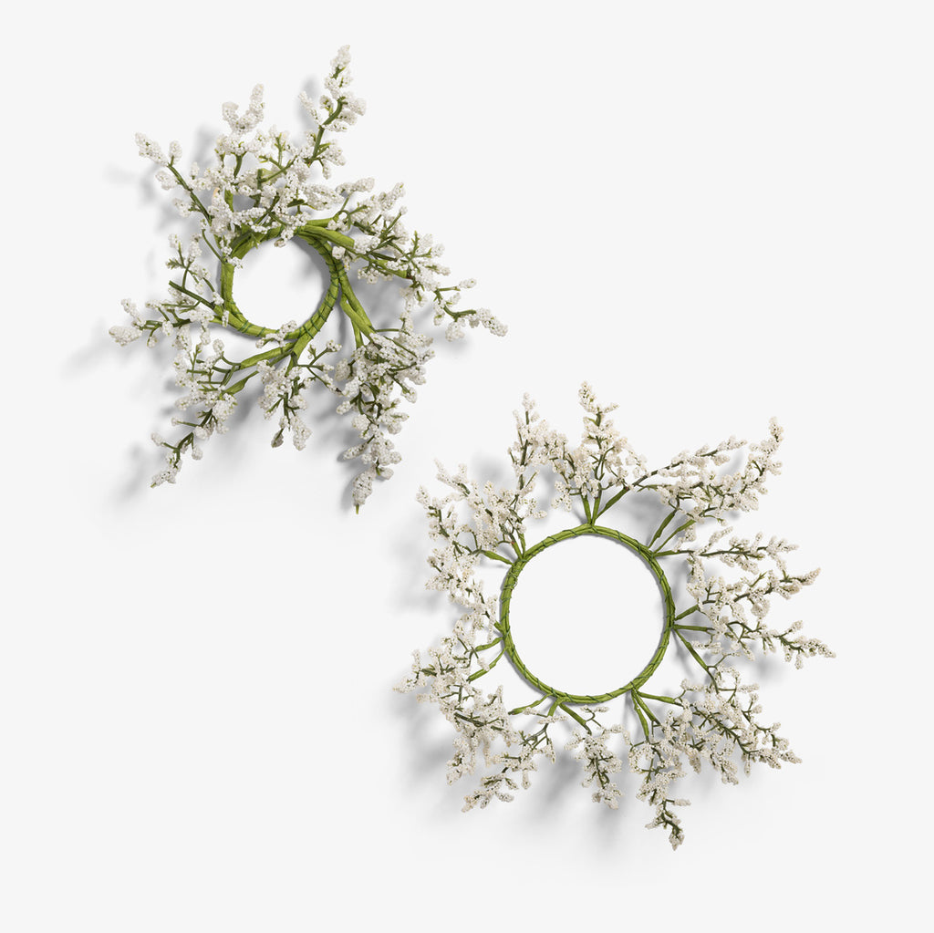 White Flower Candle Rings Grouped