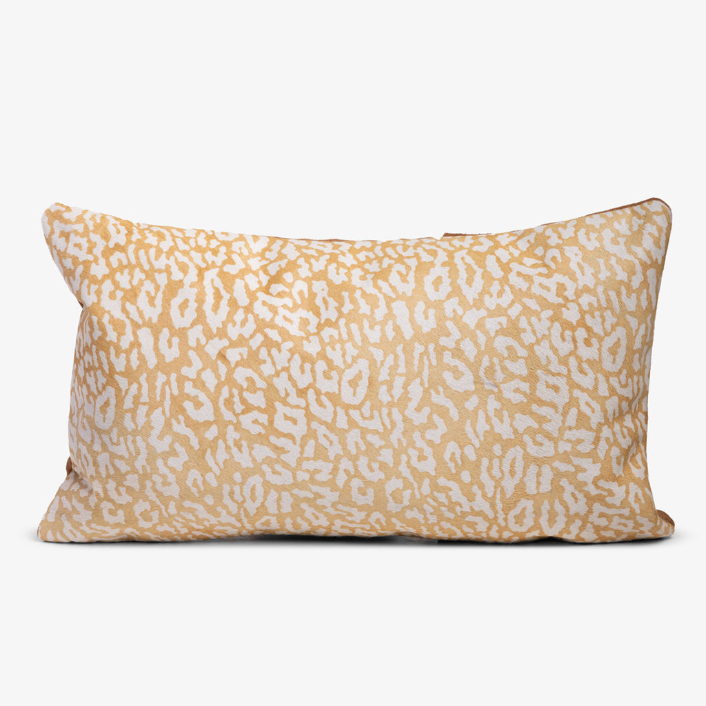 Leopard Print Suede Cushion Cover White Rectangular