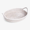 White Rattan Oval Trays Large