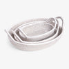 White Rattan Oval Trays Grouped