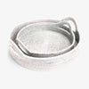 Rattan Trays Round With Handle White Grouped