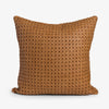 Woven Tan Leather Cushion Cover 45x45cm Front