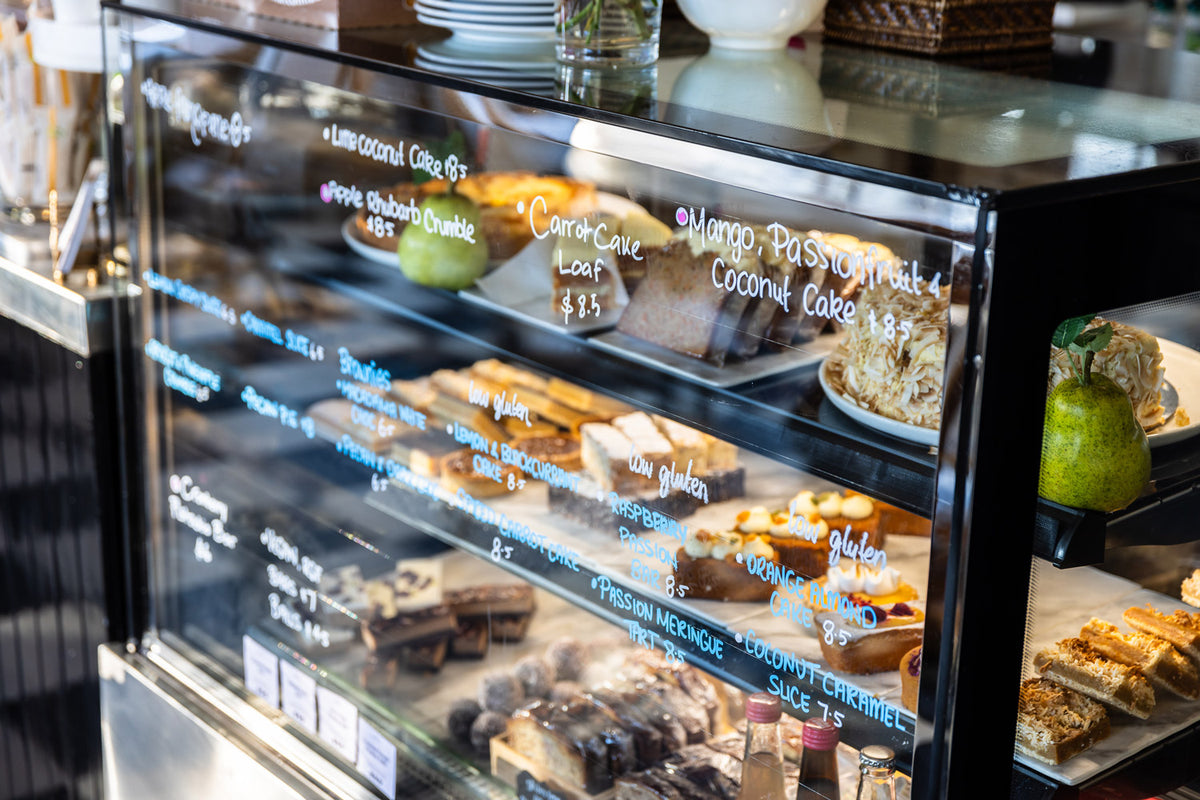 A selection of cakes at the Alfresco Emporium cafe.