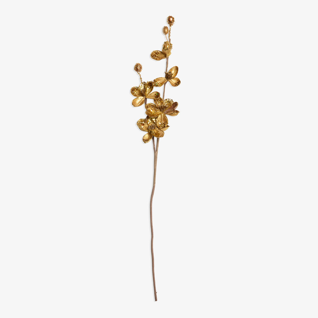 Artificial Magnolia Blossom Spray (Gold) Top View