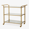 Regent Glass & Brass Bar Cart Trolley Side View