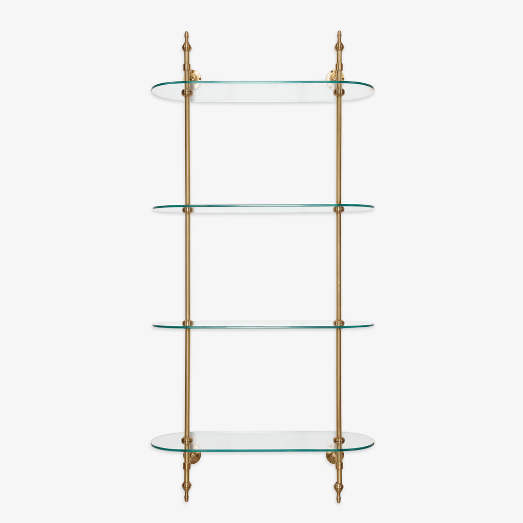 Regent Glass & Brass Shelf Unit Front View
