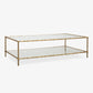 St Kitts Glass & Brass Bamboo Coffee Table Side View