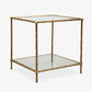 St Kitts Glass & Brass Bamboo Side Table Side View