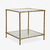 St Kitts Glass & Brass Bamboo Side Table Side View