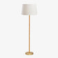 Rattan & Brass Floor Lamp Front View with Shade