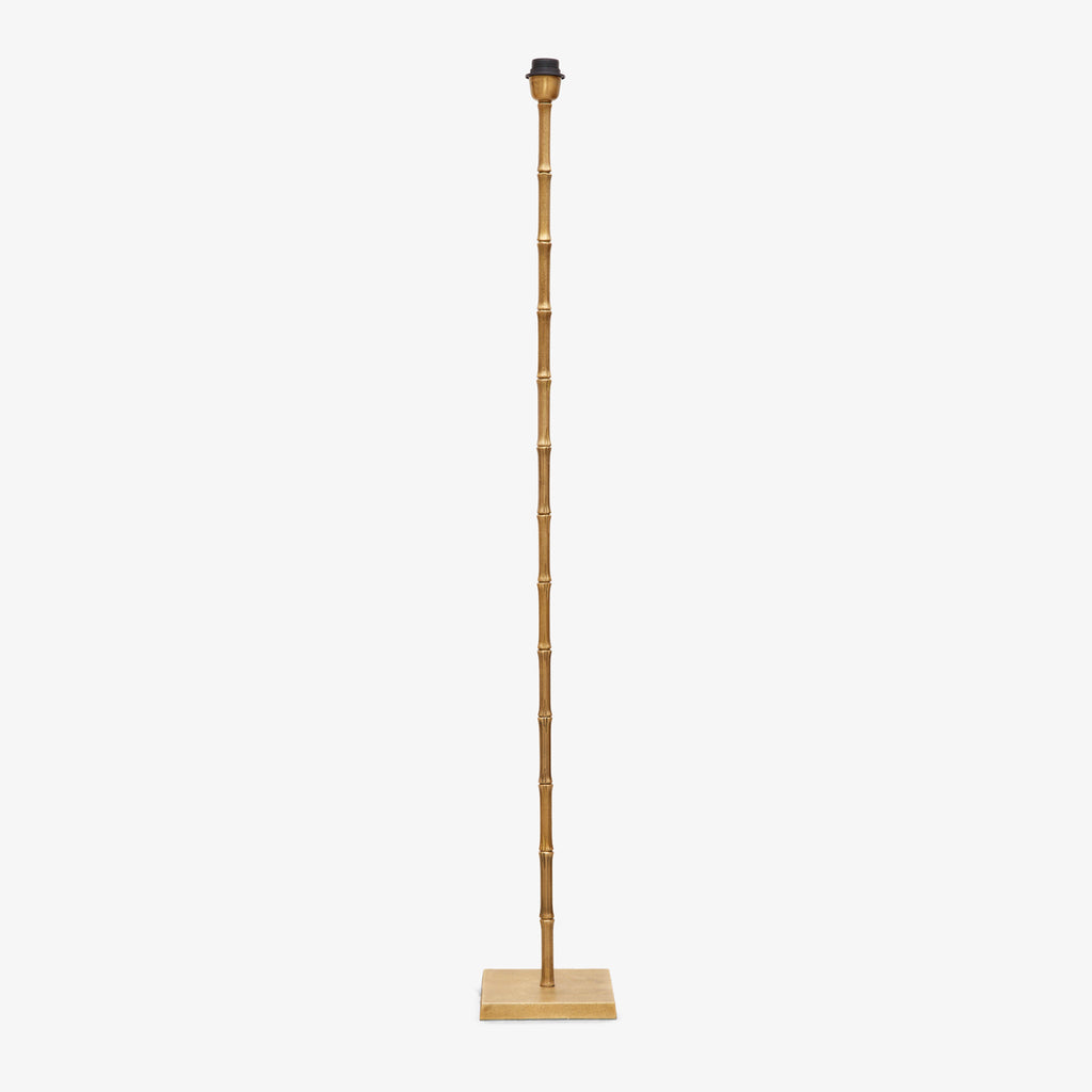St Kitts Brass Bamboo Floor Lamp Front View