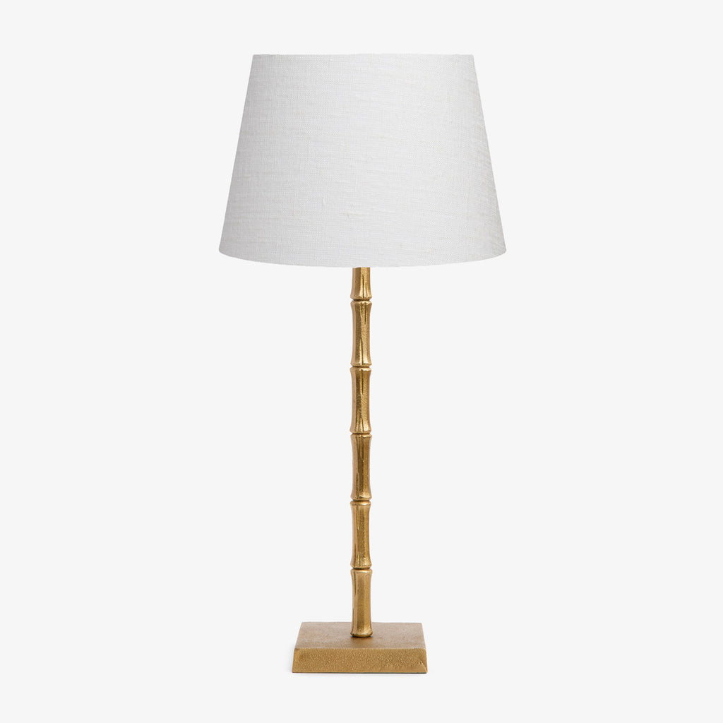 St Kitts Brass Bamboo Lamp Front View with Shade