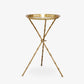 St Kitts Glass & Brass Bamboo Tripod Side Table Front View