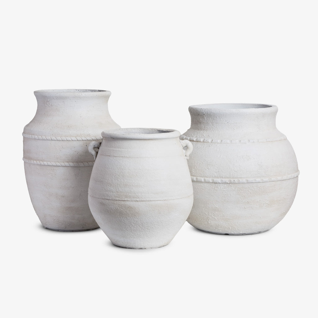 Antique White Planters Group Shot