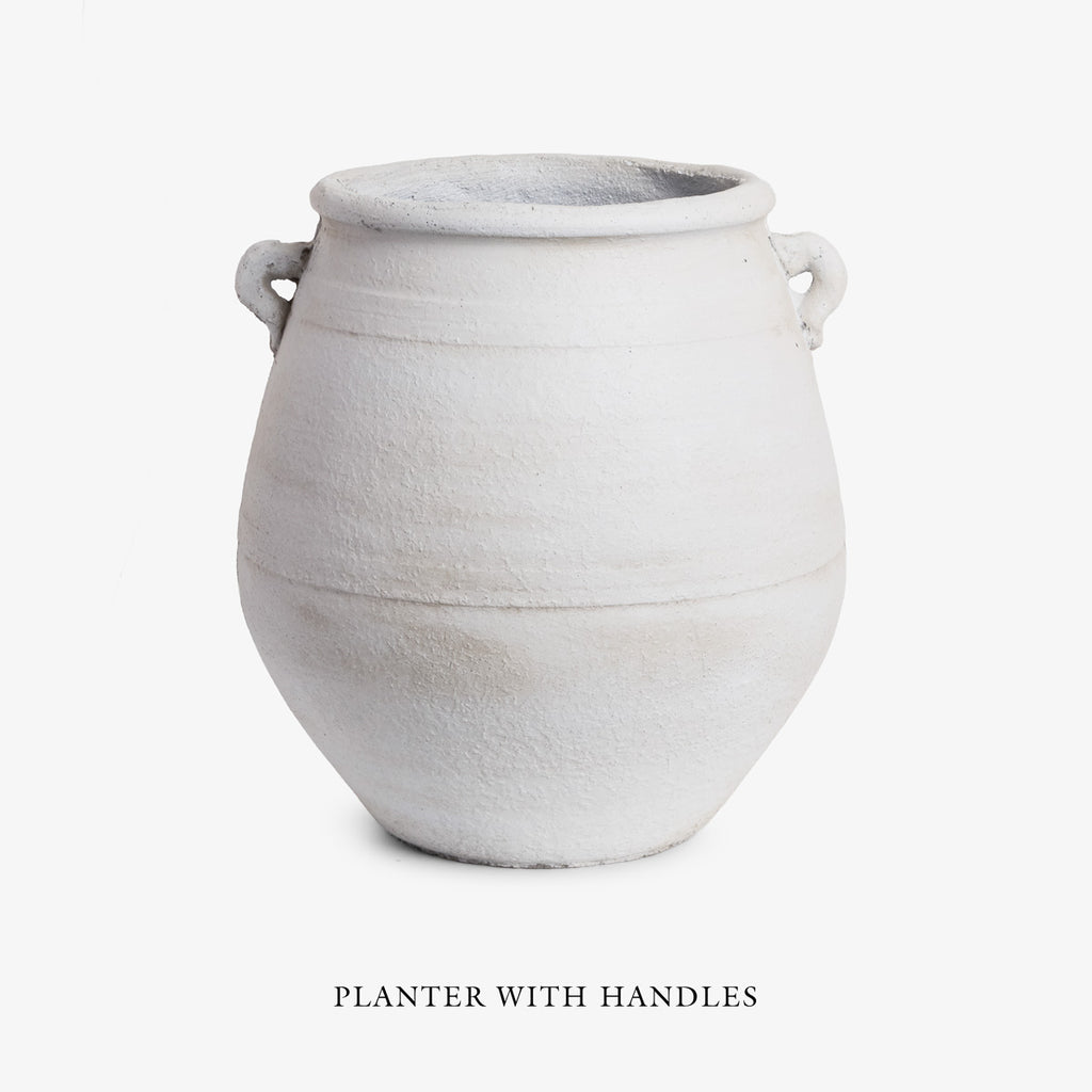 Antique White Planters Planter with Handles