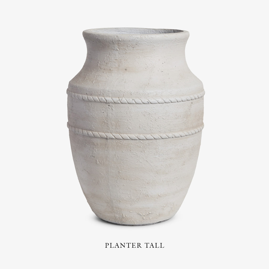 Antique White Planters Tall Planter