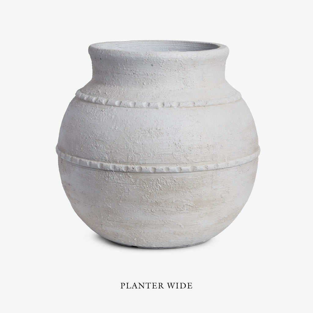 Antique White Planters Wide Planter