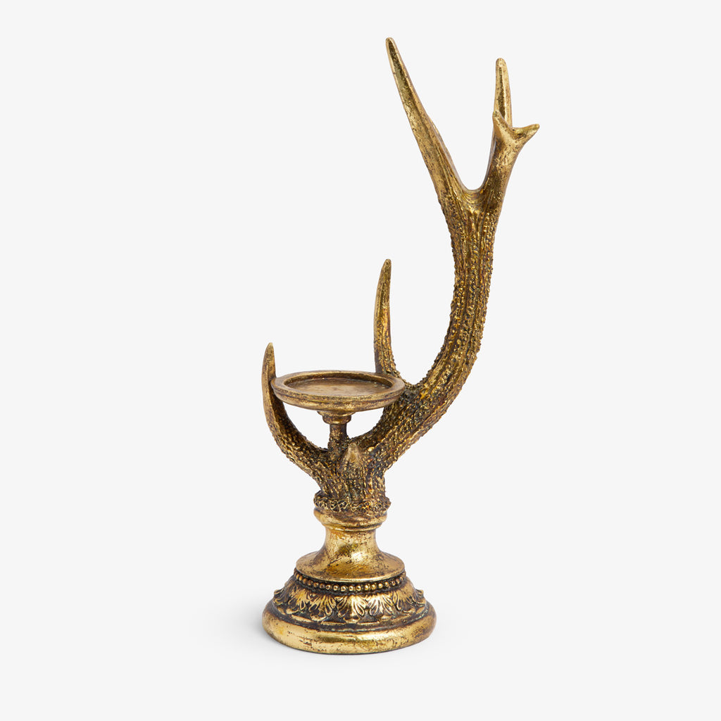 Antler Candle Holder (Gold) Front View
