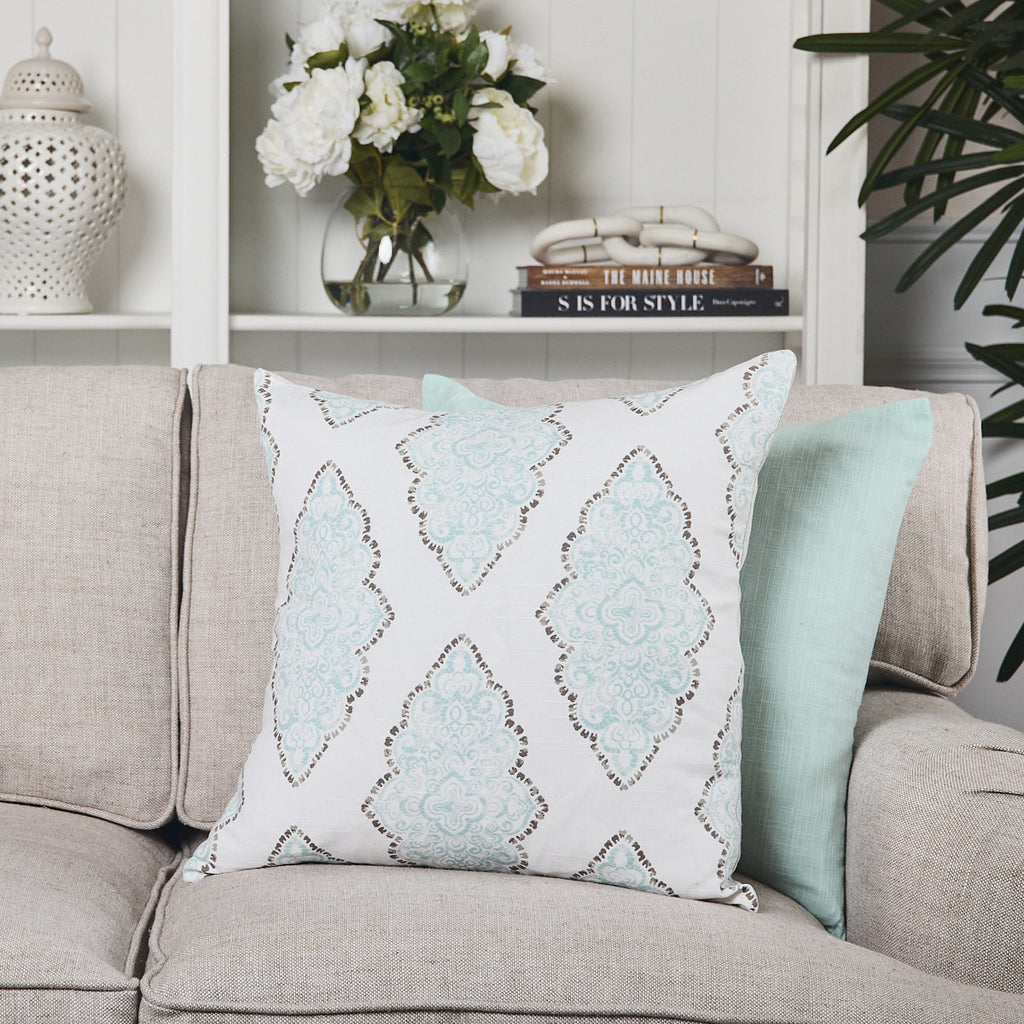 Solid Cushion Cover Aqua Styled As Group