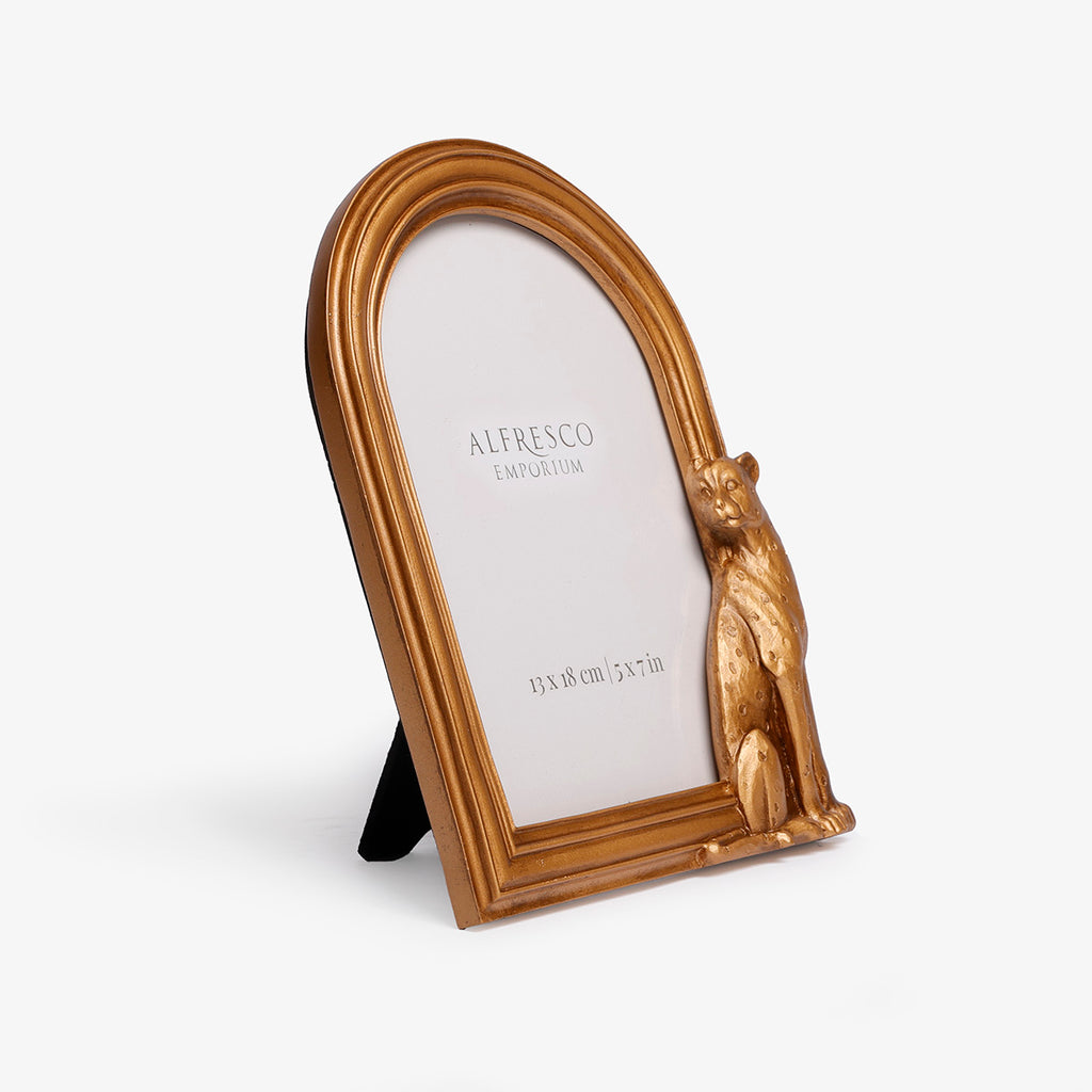 Arch Leopard Photo Frames (Gold) Angled