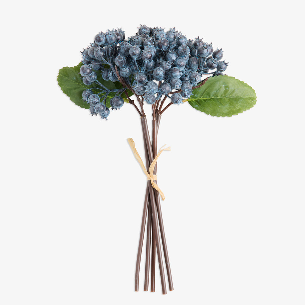 Artificial Blueberry Spray (33cm) Front View