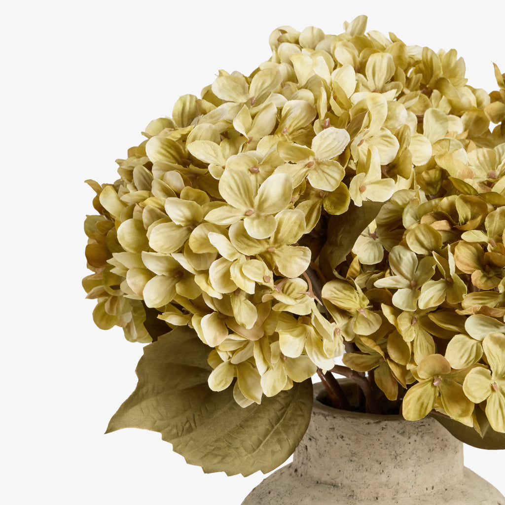 Artificial Green Hydrangea Arrangement 37cm Close Up