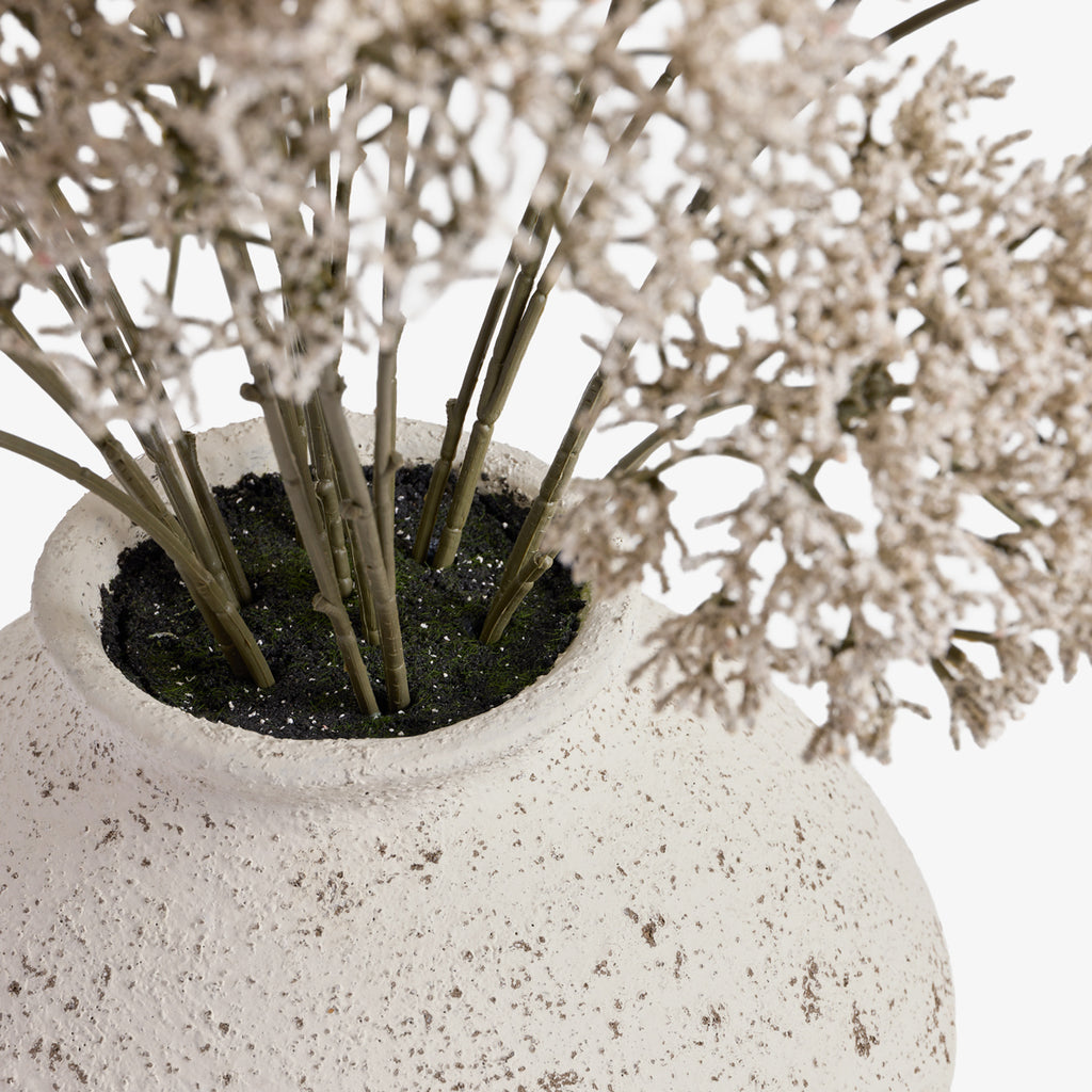 Artificial Lace Flower in Pot 60cm Close Up of Pot