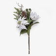 Artificial Magnolia & Poinsettia Posy (White)