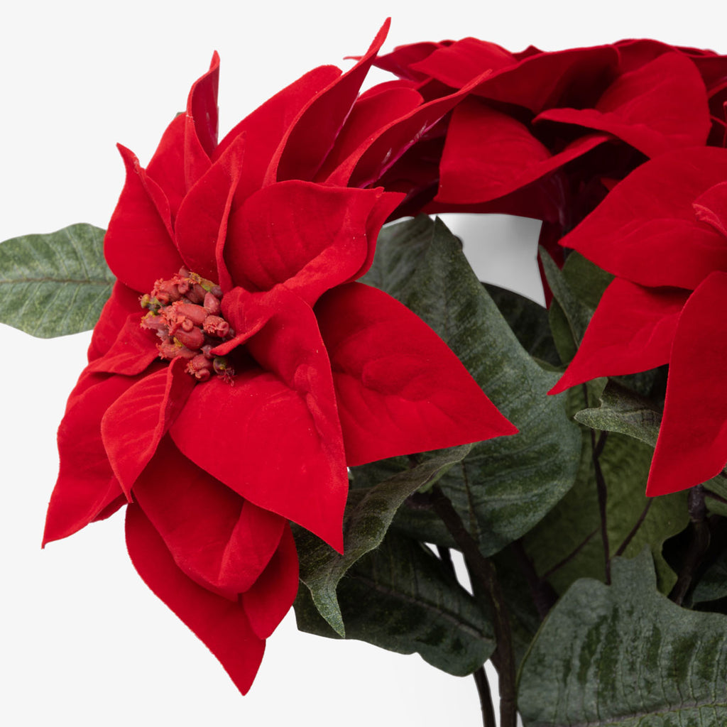 Artificial Poinsettia Posy (Red) Close Up