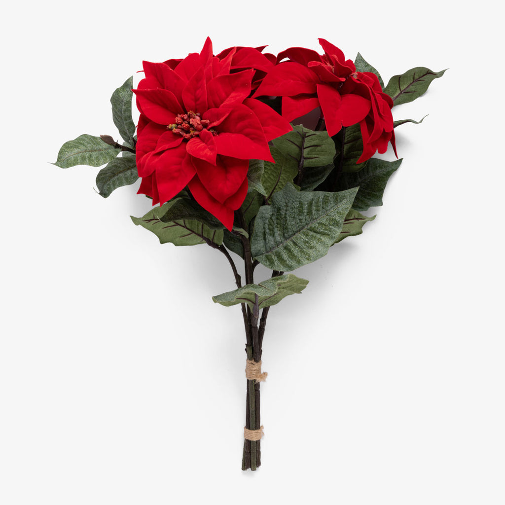 Artificial Poinsettia Posy (Red)