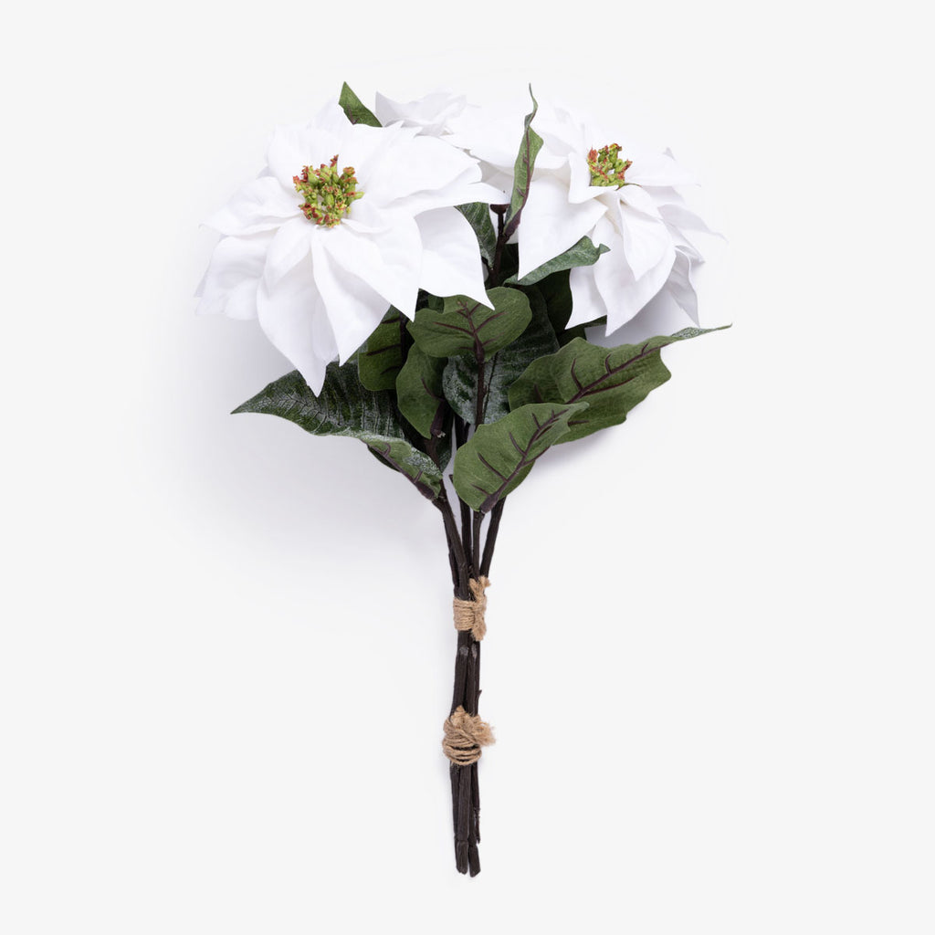 Artificial Poinsettia Posy (White)