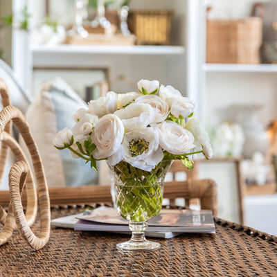 Artificial Ranunculus Anemone In Vase 30cm Styled