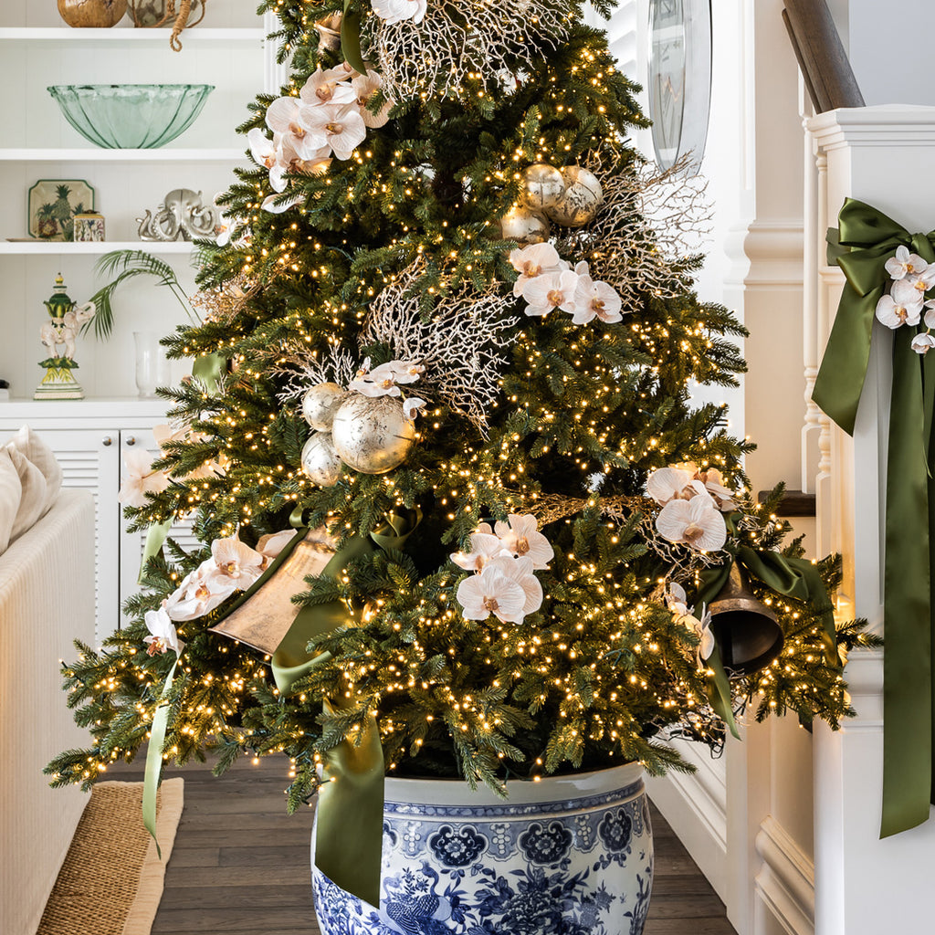 Sea fan coral styled on Christmas tree.