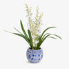 Artificial White Orchid in Pot 56cm Front View