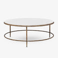 Ashton Marble Round Coffee Table (Antique Brass) Front View