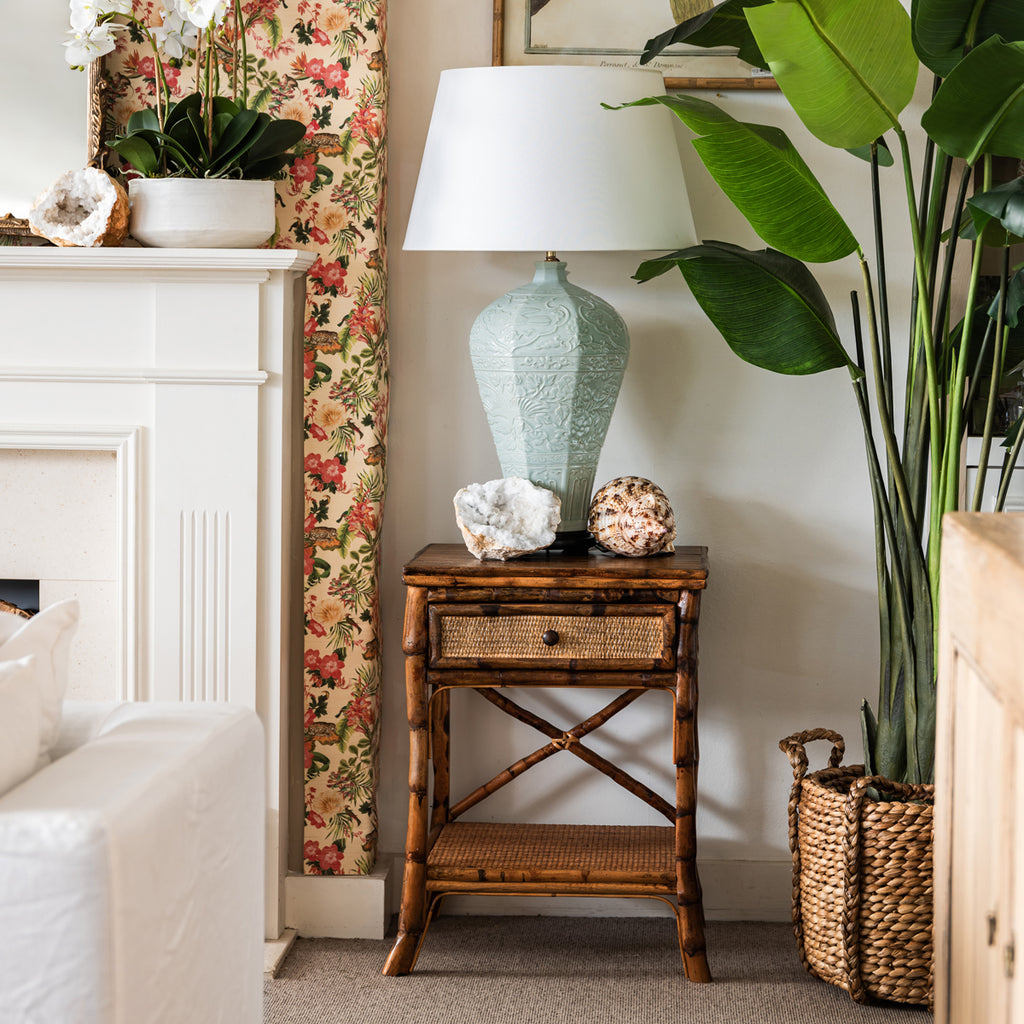 Bamboo 1 Drawer Side Table Natural Styled