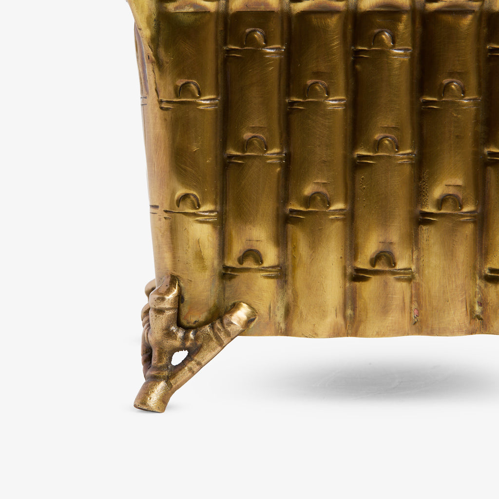 Bamboo Brass Planter Close Up