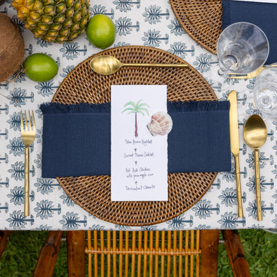 Bamboo Cutlery (Set of 16 Matt Gold) Styled on Outdoor Island Table