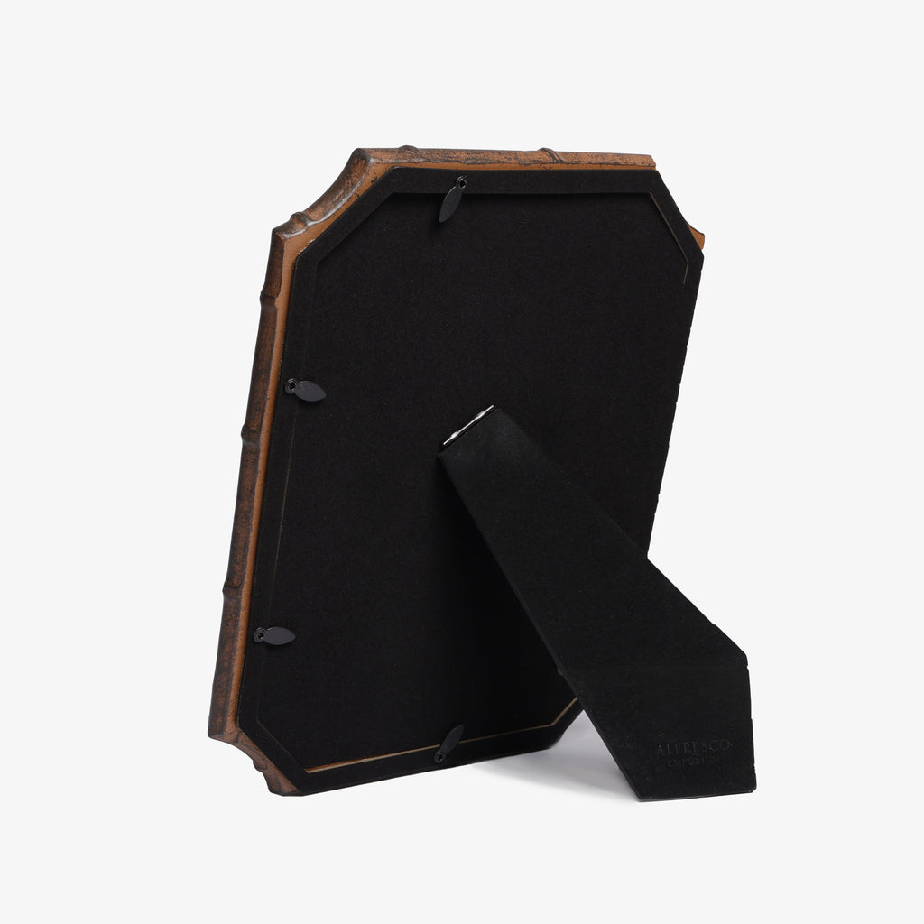 Bamboo Dark Brown Recessed Corner Photo Frames Back