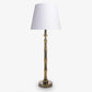 Bamboo Lamp Antique Brass: White Shade